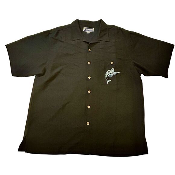 Weekender Button up shirt Sz L Embroidered Tropical Marlin Resort Wear Beach - Picture 2 of 10